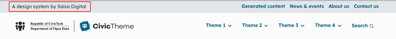 CivicTheme site slogan highlighted in the header