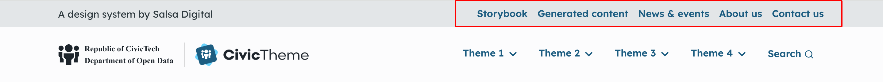 Secondary Menu Configuration.